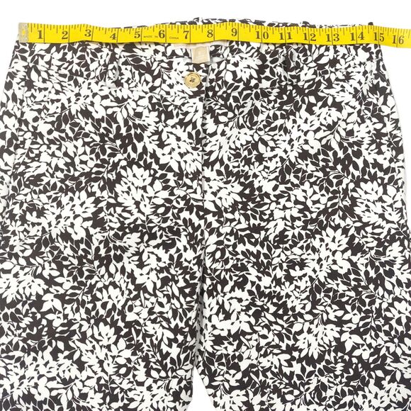 Michael Kors Pants Women’s Sz 2 Chocolate White Floral Stretch Comfort $110 - Picture 3 of 14
